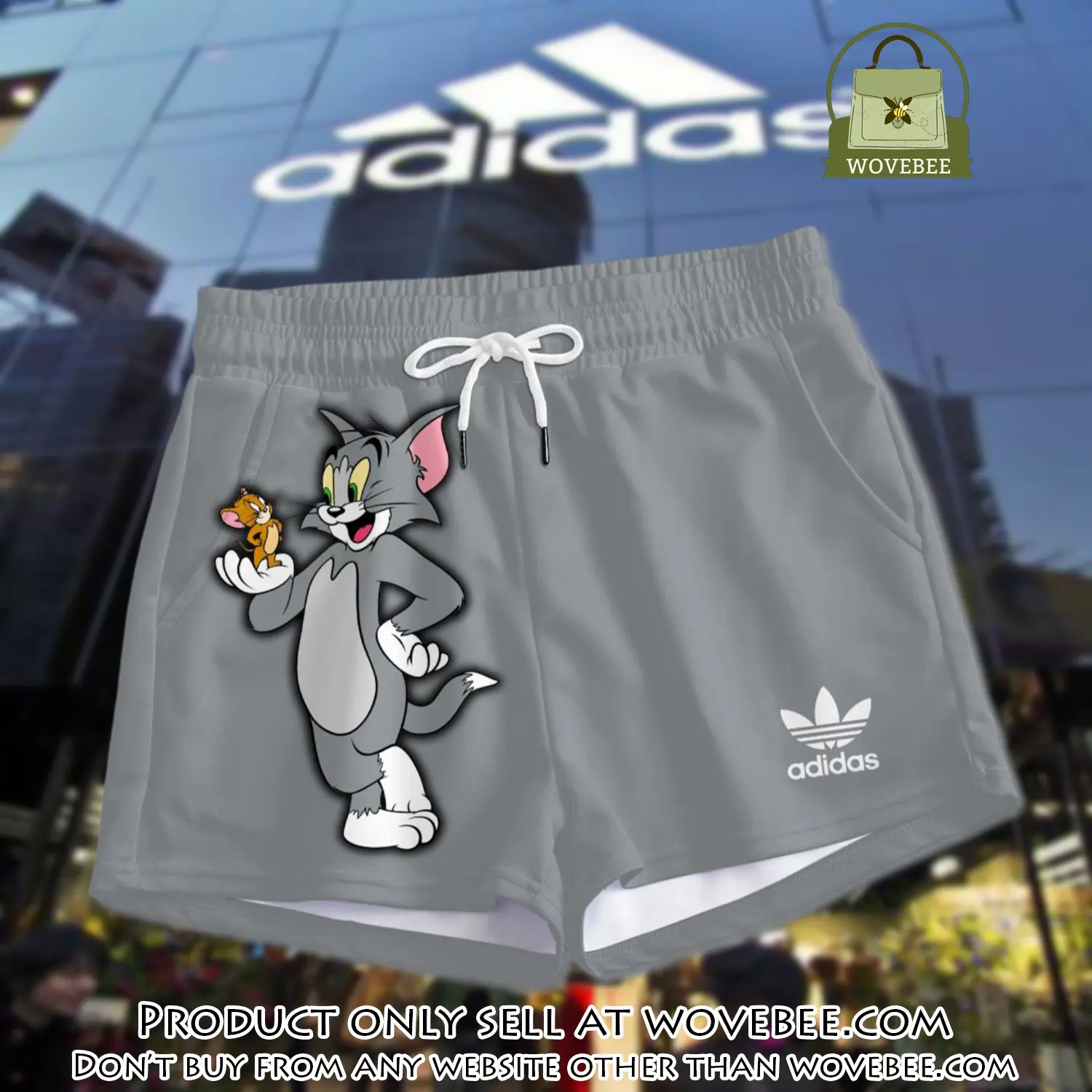 Premium tom & jerry in adidas women shorts lady beach shorts wms1074 wvb1418049